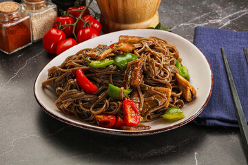 Buckwheat Soba with eel and vegetavles