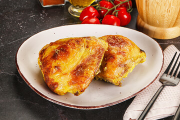 Roasted chicken thigh with spices
