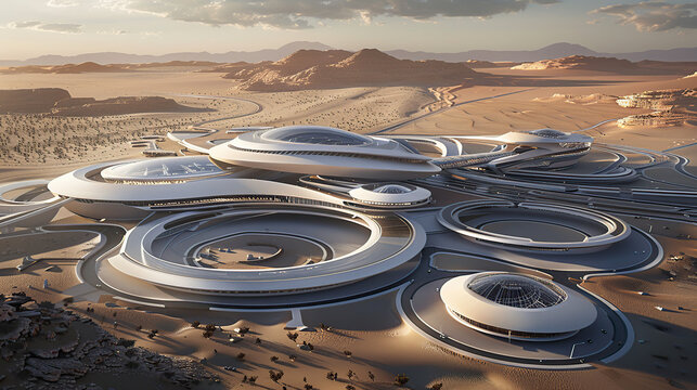 City of the future in the desert - Powered by Adobe