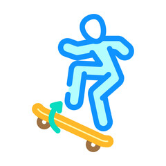 kickflip skate sport color icon vector. kickflip skate sport sign. isolated symbol illustration