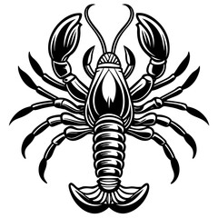 Adorable Lobster Vector Illustration | Cute Cartoon Clipart & Line Art Design