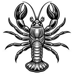 Adorable Lobster Vector Illustration | Cute Cartoon Clipart & Line Art Design