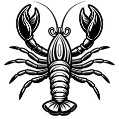 Adorable Lobster Vector Illustration | Cute Cartoon Clipart & Line Art Design