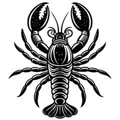 Adorable Lobster Vector Illustration | Cute Cartoon Clipart & Line Art Design