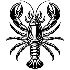 Adorable Lobster Vector Illustration | Cute Cartoon Clipart & Line Art Design
