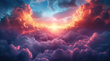 Abstract color of clouds and sky on pink in evening sunshine. Bright color clouds background, Colorful cloudy sky at sunset.