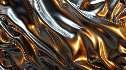 Abstract Golden and Silver Fabric Drape