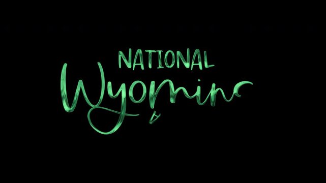 Animated National Wyoming Day lettering for social media graphics, event flyers, website banners, and promotional materials celebrating Wyomings statehood.