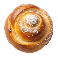 Fototapeta premium Sweet bun top view isolated on transparent background