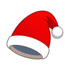 Santa Claus hats. Christmas red hat vector art illustration
