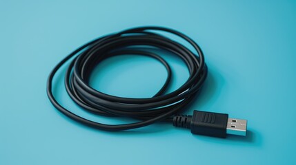 USB cable coiled neatly with space for PC connection