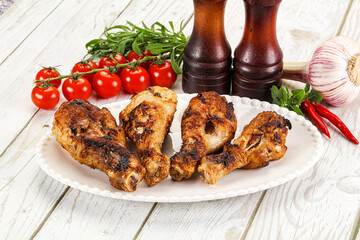Hot and tasty chicken drumstick barbecue