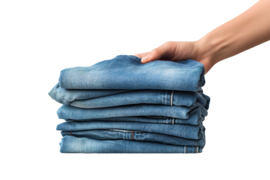 The Denim Delight on White or PNG Transparent Background.
