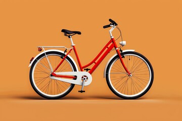 Fototapeta premium Sustainable transportation, bike sharing, flat design, isolated on white background