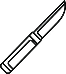 Simple line icon of a surgical scalpel, a tool used by surgeons during medical procedures