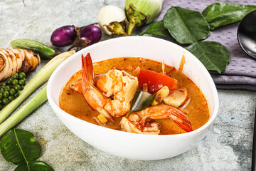 Tom Yum soup with prawn