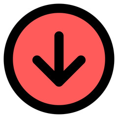 Vector Icon Down, Direction, Arrow, Lower, Down Arrow, Sign