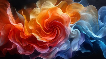 Fototapeta premium Abstract Swirling Fabric in Vibrant Hues