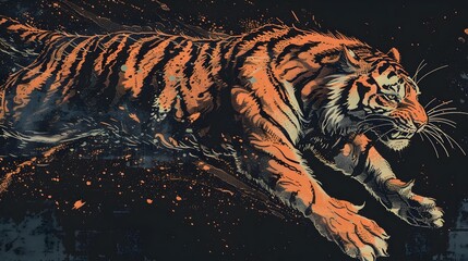 Obraz premium tiger vector illustration