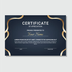 Certificate template with luxury golden elements