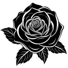 Rose Flower Vector Illustration: Cartoon, Clipart, and Line Art Design