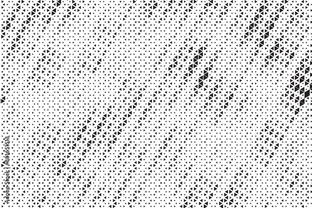 Aufkleber Triangle Shapes Vector Abstract Geometric Technology Oscillation Wave Isolated on Light Background. Halftone Triangular Retro Simple Pattern. Minimal 80s Style Dynamic Tech Wallpaper