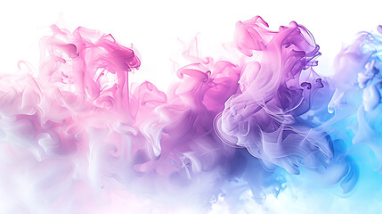 Colored smoke against a white background