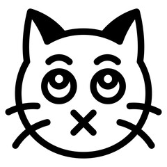 Vector Icon Mute, Cat, Animal, Expression, Cat Emoji