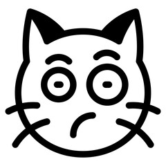 Vector Icon Thinking, Cat, Animal, Expression, Cat Emoji