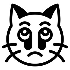 Vector Icon Cry, Cat, Animal, Expression, Cat Emoji