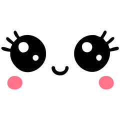 Cute kawaii face expressions in a vector illustration set, featuring playful and adorable emoticons. Perfect for fun and creative design projects