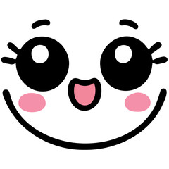 Cute kawaii face expressions in a vector illustration set, featuring playful and adorable emoticons. Perfect for fun and creative design projects