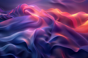 Obraz premium Abstract background with gradient color, dark blue and purple background with waves and curves for presentation design