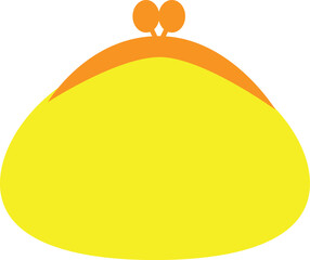 黄色いがま口財布