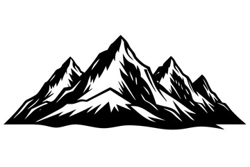 Flat design mountain range silhouette, mountain range silhouette collection
