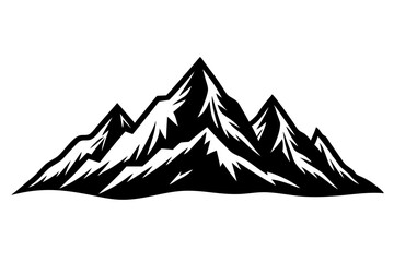 Mountain range silhouette, Mountains landscape silhouette collection