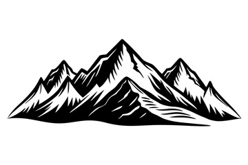 Mountain range silhouette, Mountains landscape silhouette collection
