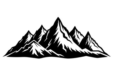 Mountain range silhouette, Mountains landscape silhouette collection