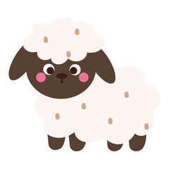 hand drawing cartoon sheep sticker set. cute animal drawing, doodle set