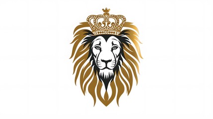 Obraz premium lion head with crown logo