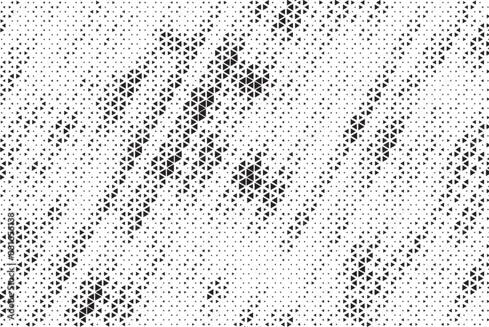 Aufkleber Triangle Shapes Vector Abstract Geometric Technology Oscillation Wave Isolated on Light Background. Halftone Triangular Retro Simple Pattern. Minimal 80s Style Dynamic Tech Wallpaper