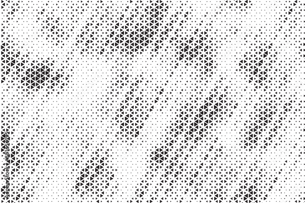 Aufkleber Triangle Shapes Vector Abstract Geometric Technology Oscillation Wave Isolated on Light Background. Halftone Triangular Retro Simple Pattern. Minimal 80s Style Dynamic Tech Wallpaper