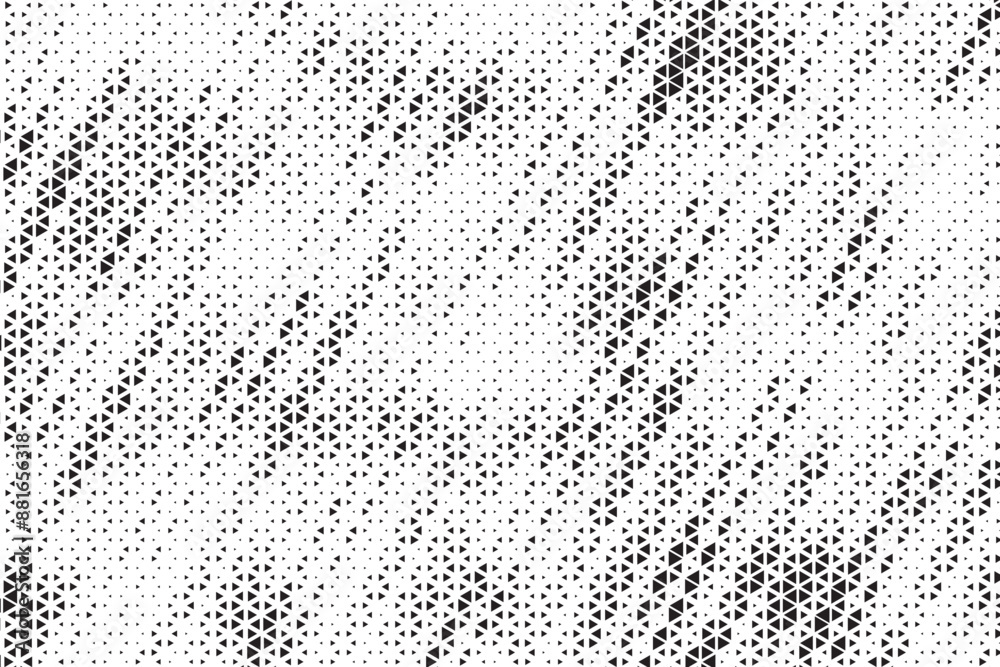 Aufkleber Triangle Shapes Vector Abstract Geometric Technology Oscillation Wave Isolated on Light Background. Halftone Triangular Retro Simple Pattern. Minimal 80s Style Dynamic Tech Wallpaper