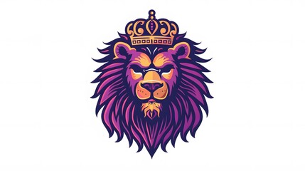 Obraz premium lion head with crown logo