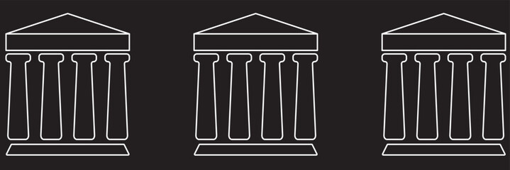  Bank icon set. bank vector icon, museum, university