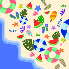 summer vacation illustration background beach