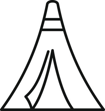 recommend clip art: Simple line drawing icon of a native american teepee tent