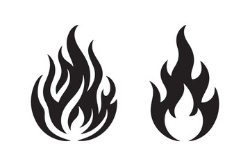 Classic Fire Flame Silhouette Vector Illustration