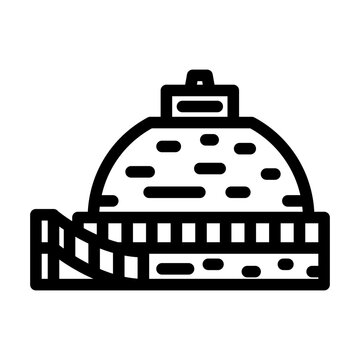 recommend clip art: stupa monument buddhism line icon vector. stupa monument buddhism sign. isolated contour symbol black illustration