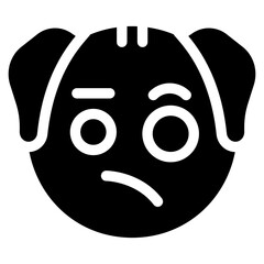 Vector Icon Think, Dog, Animal, Wildlife, Dog Emoji